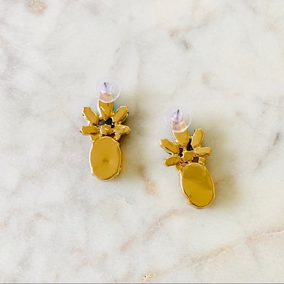 Sparkle Pineapple Statement Earrings Tropical - Picture 4 of 7